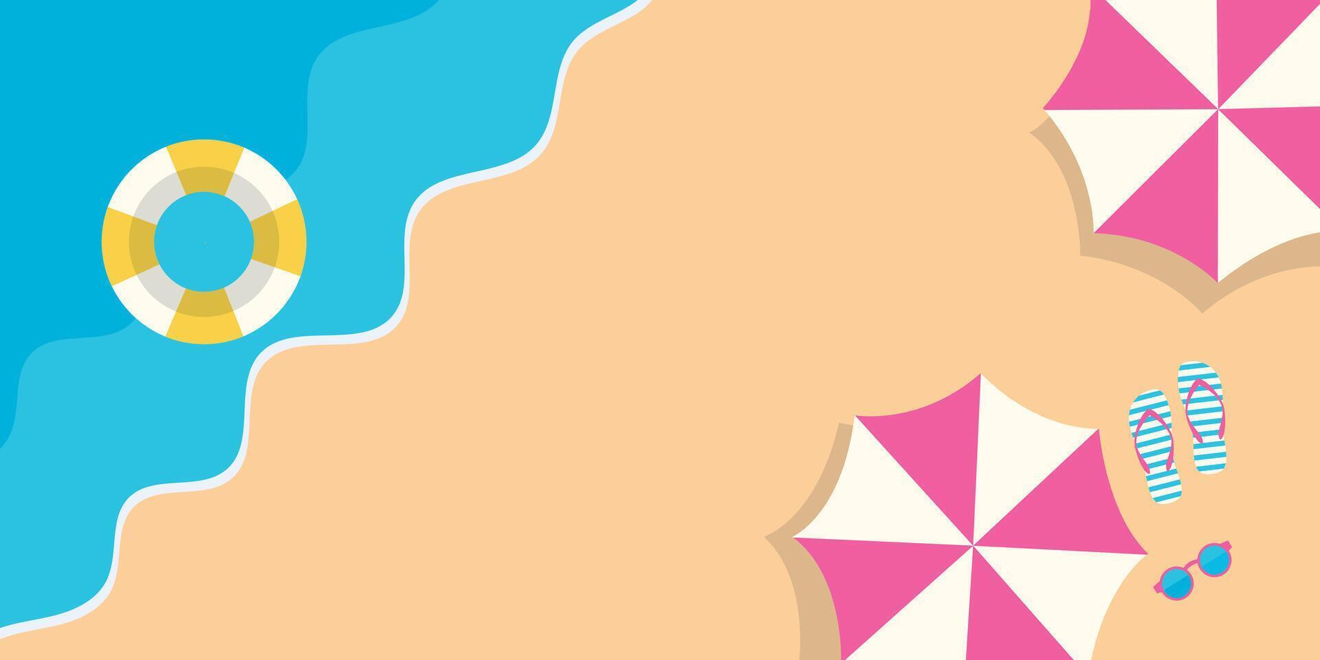 Beach, summer poster, banner with empty space for text. vector