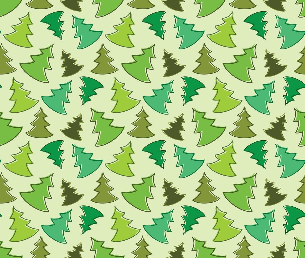 The Seamless background with green pines. vector