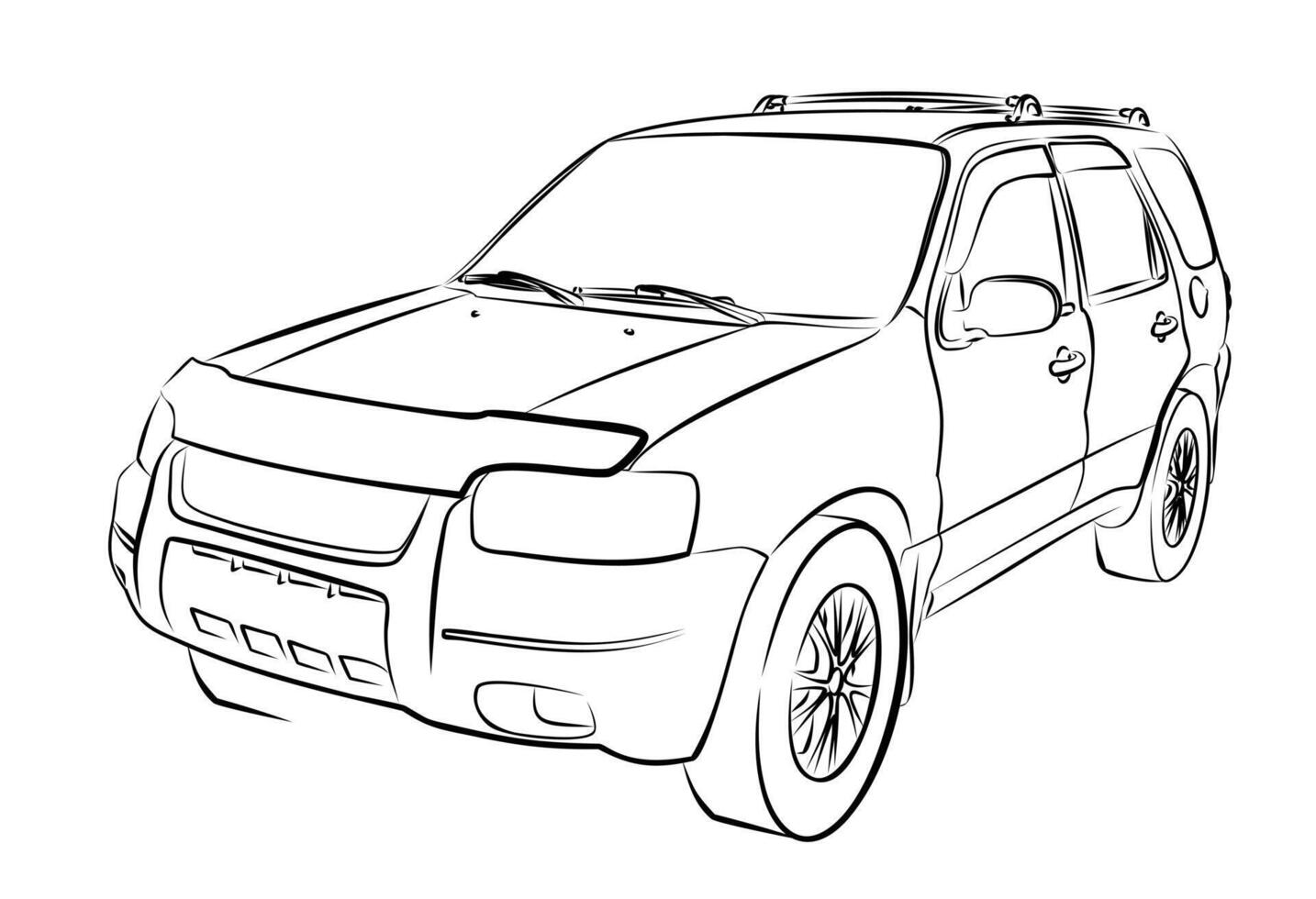 Sketch of the big city car. vector