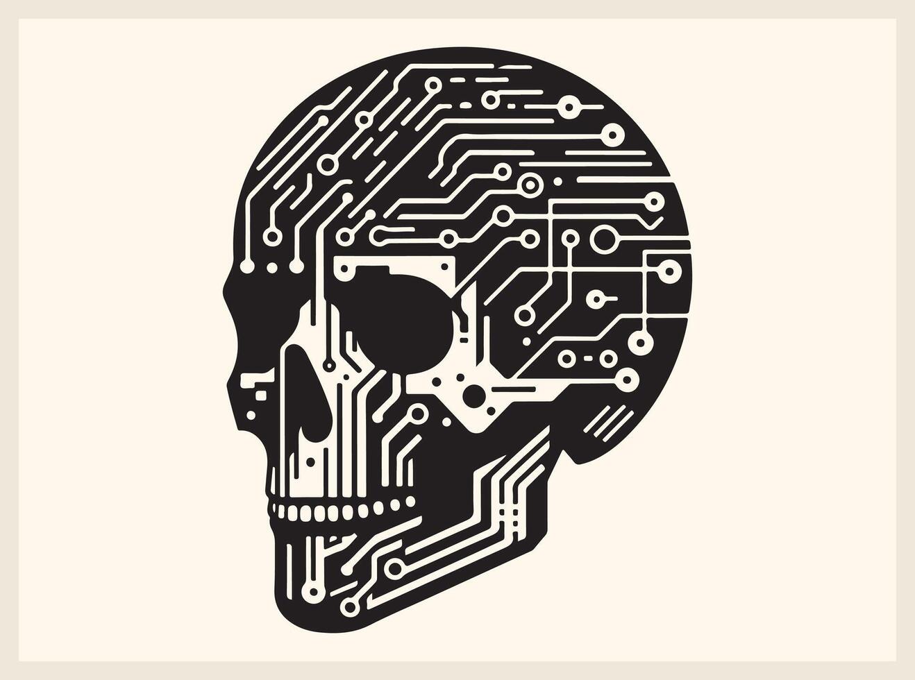 High-Tech Glitch Skull for Edgy Digital Design vector