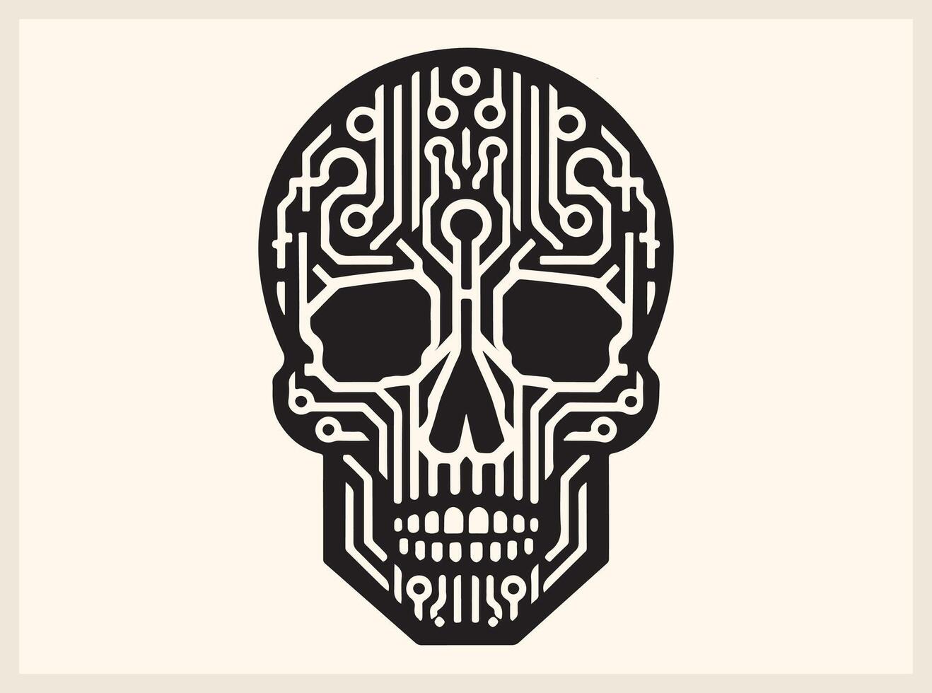 Glitch Skull Design with Tech Vibes for Modern Projects vector