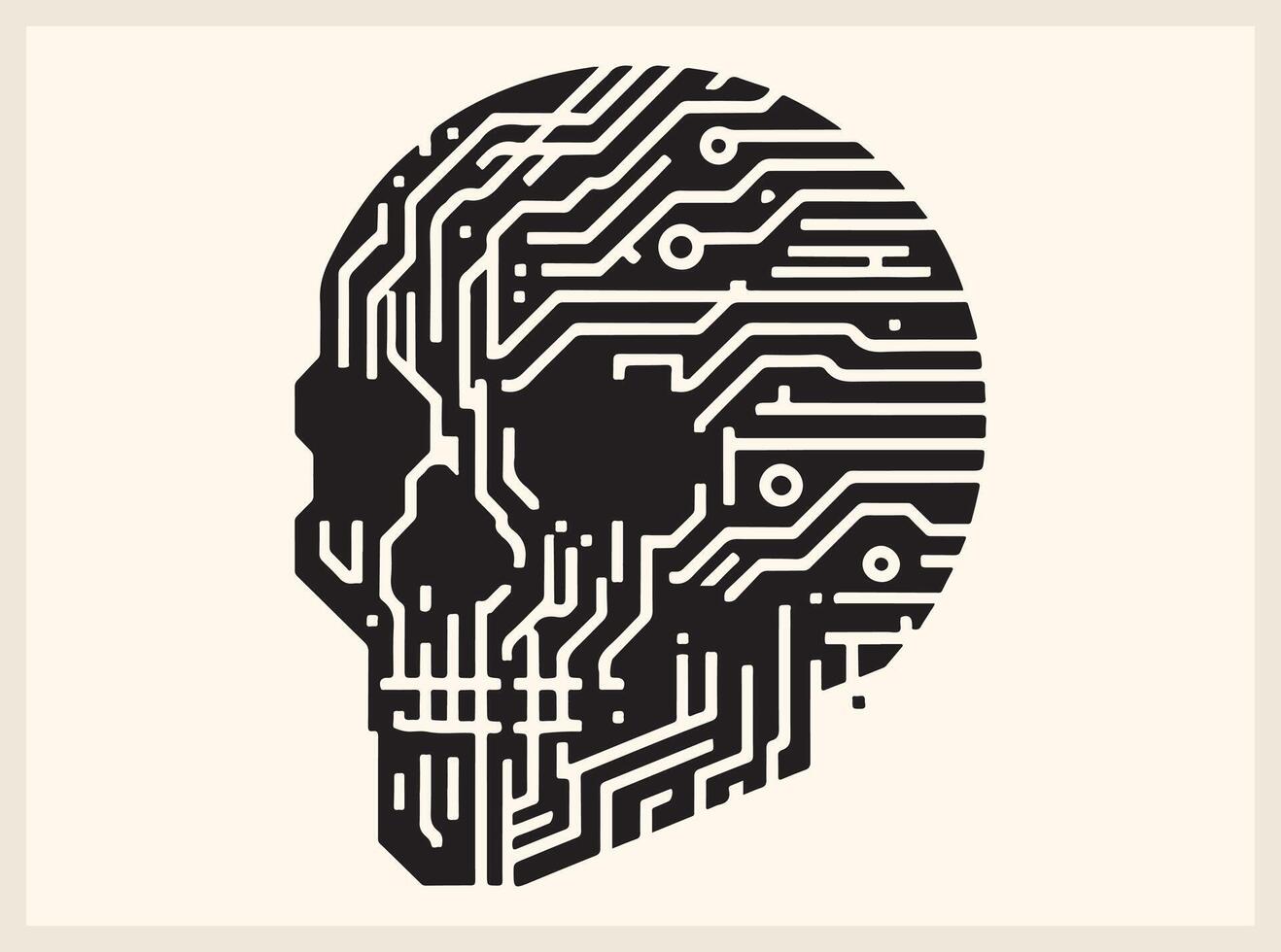 Modern Tech Glitch Skull for Sci-Fi and Cyber Concepts vector