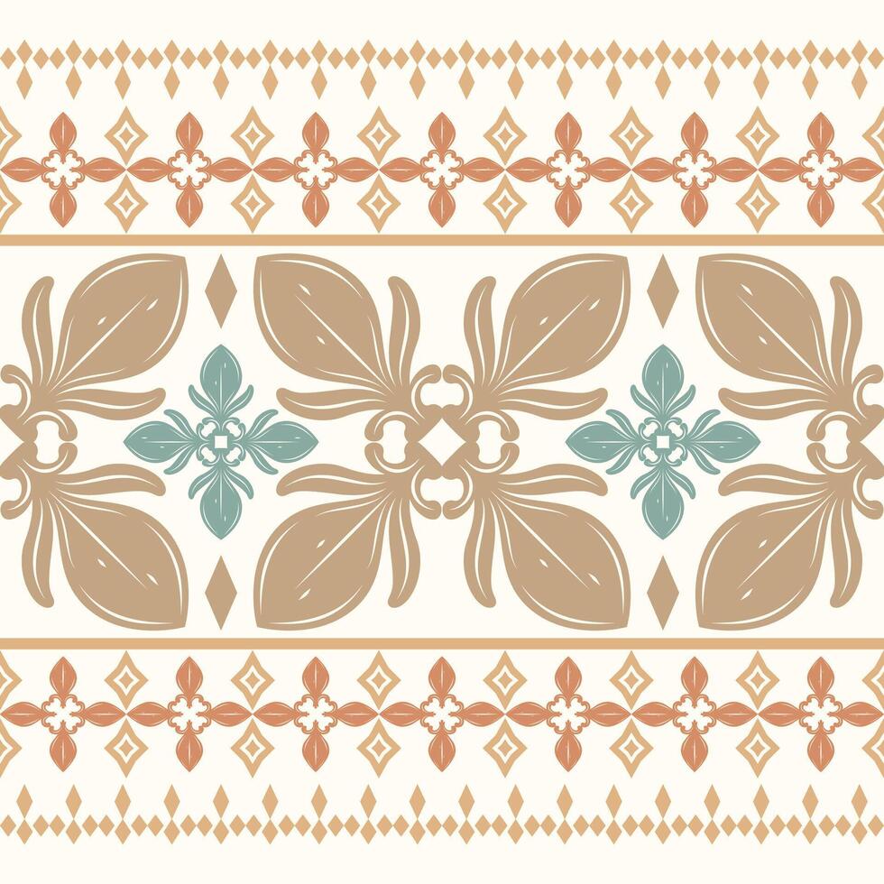 Luxury Granada Detailed Scroll Ornate Florals Stripe Geometric Combine Royal Elegance Gold Flowers and Tiny Blooming Green on Light Beige Background Seamless Border Pattern for Deco Interior Wallpaper vector