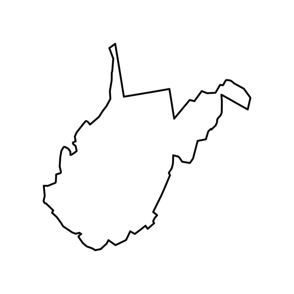 West Virginia USA Map Outline vector