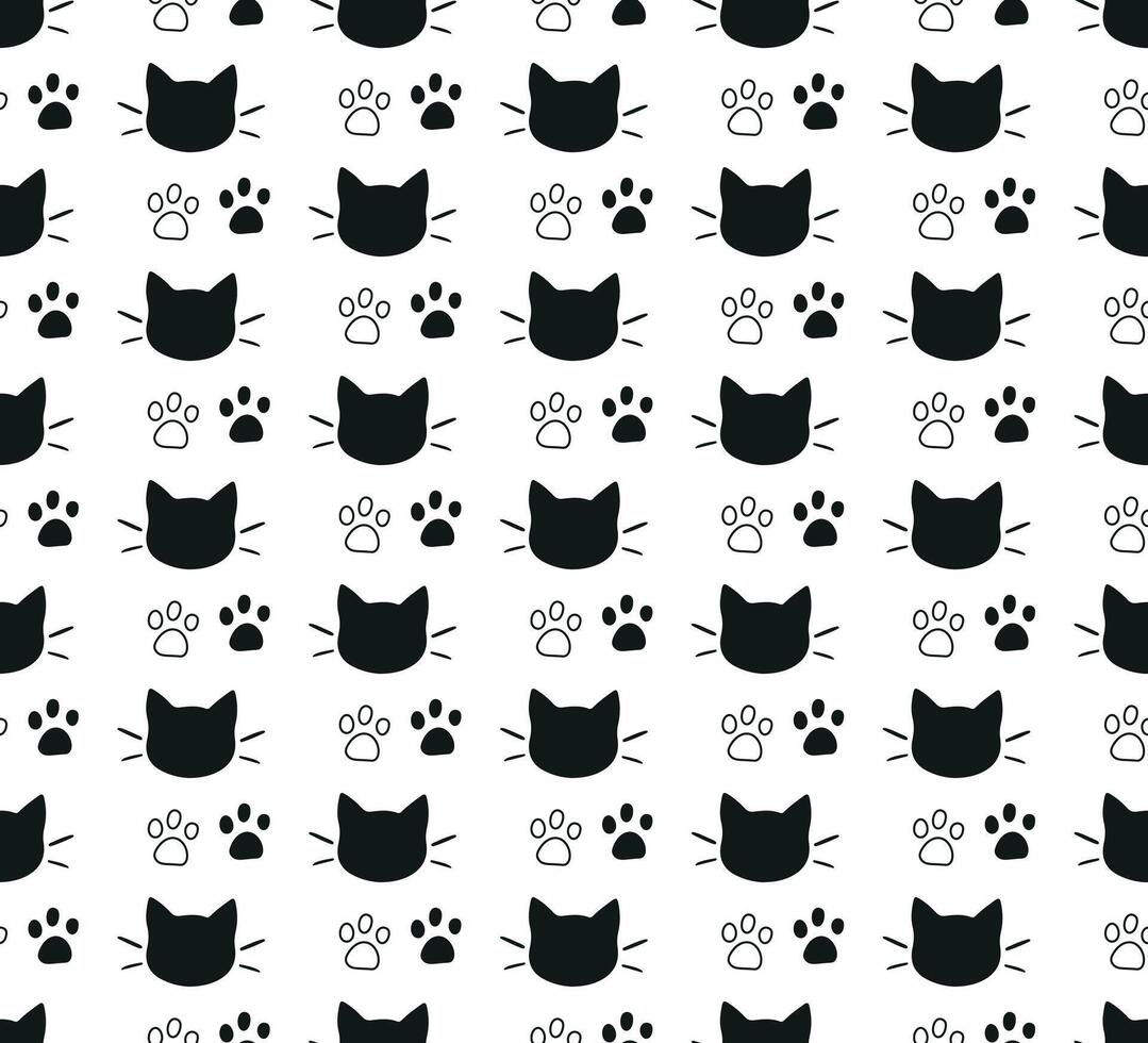 Seamless cat head pattern great for cute pet designs vector