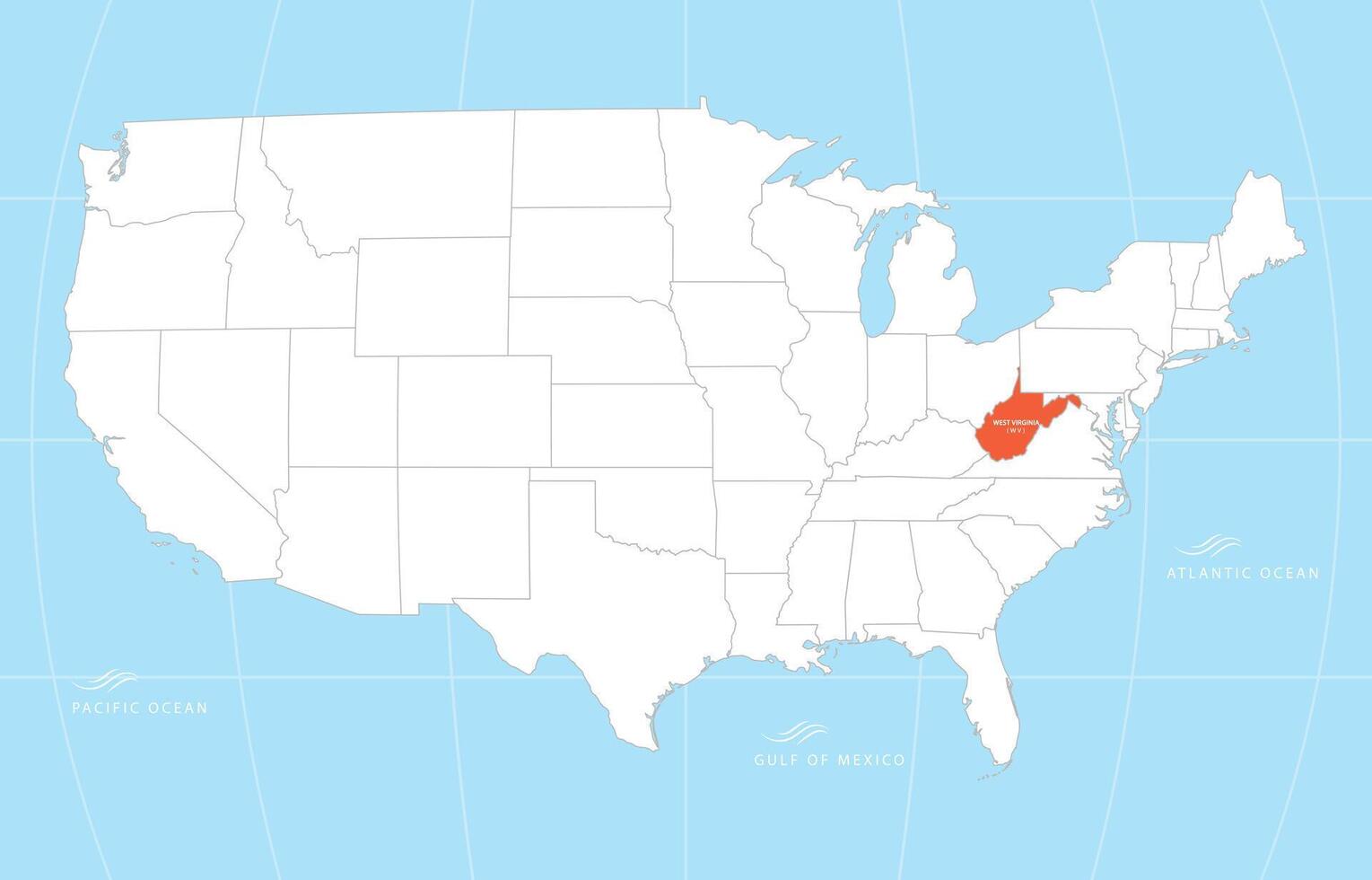 West Virginia USA Blue Globe vector
