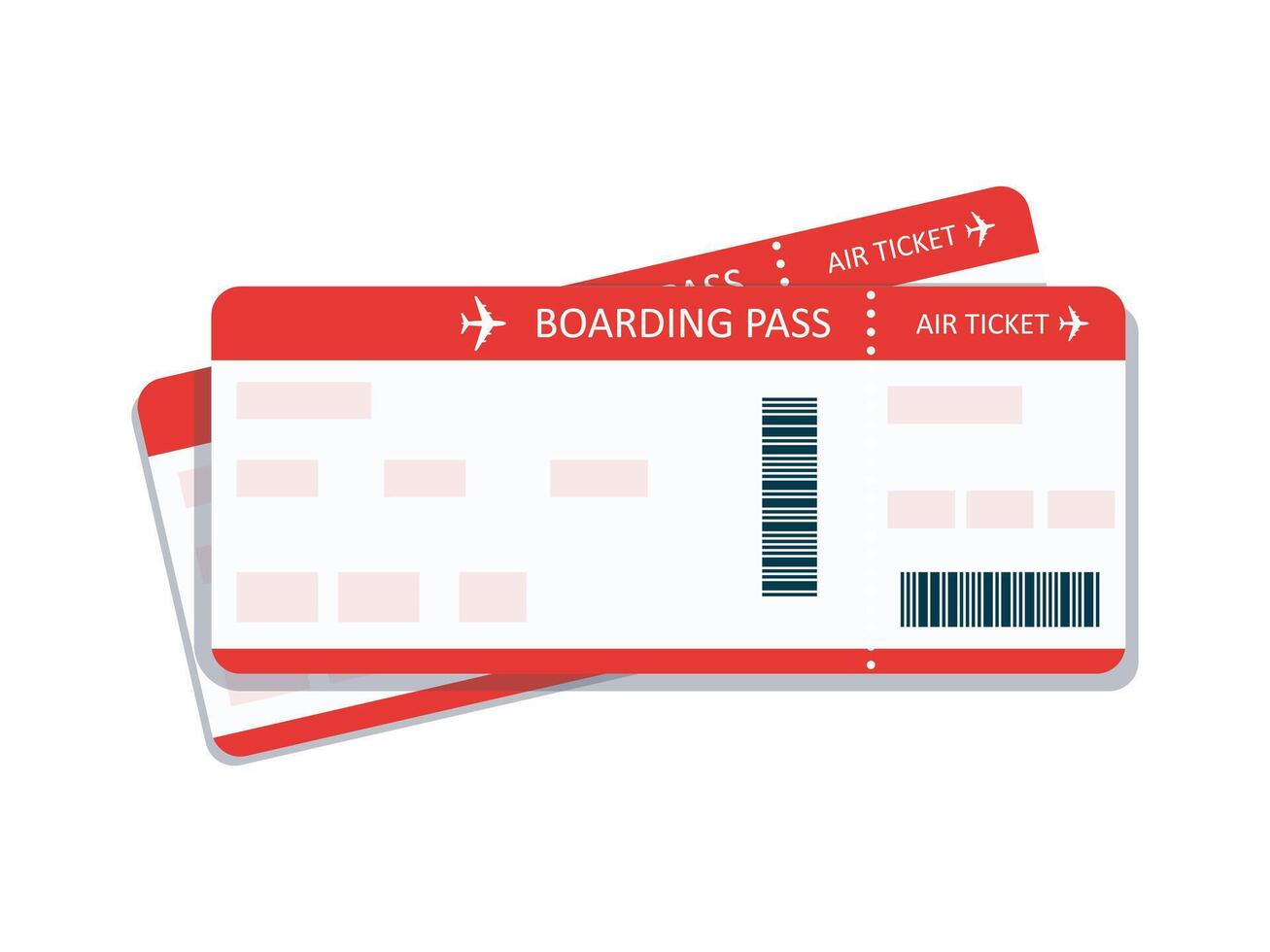 Red boarding pass ticket template ideal for travel themed designs vector
