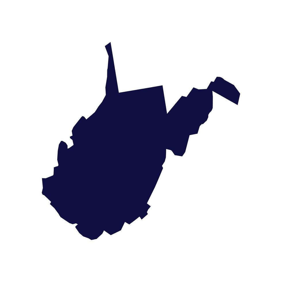 West Virginia USA Map Dark Blue Design vector
