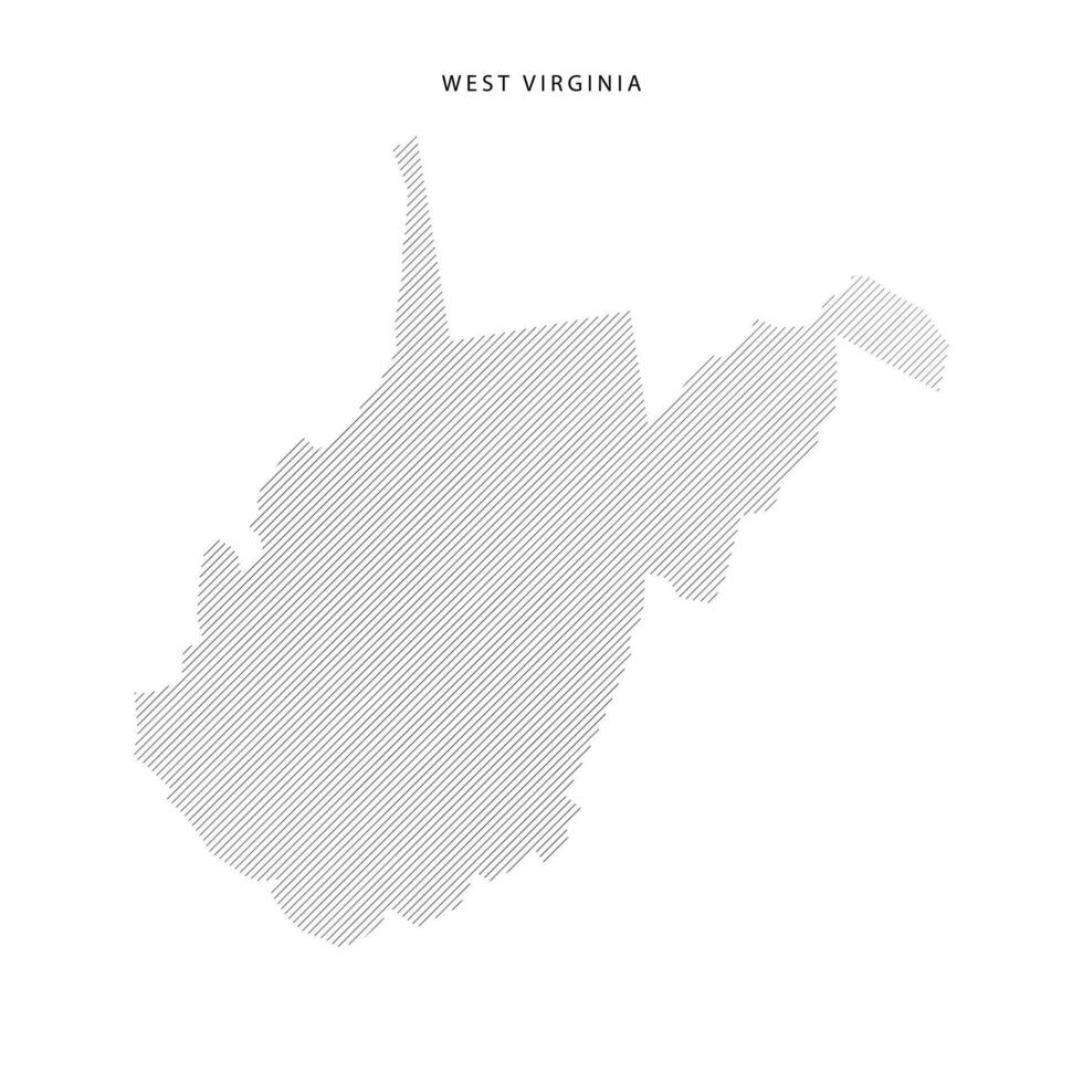West Virginia USA Map Stroke vector