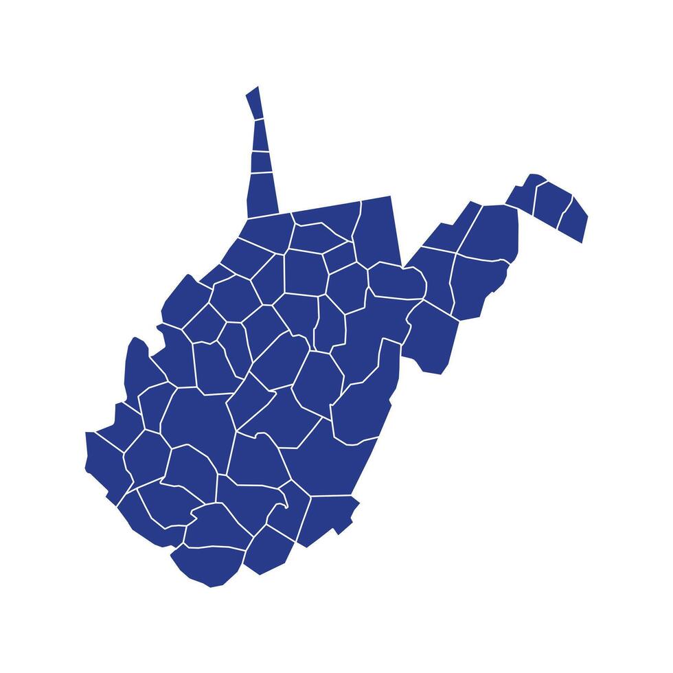 West Virginia Dark Blue Map vector
