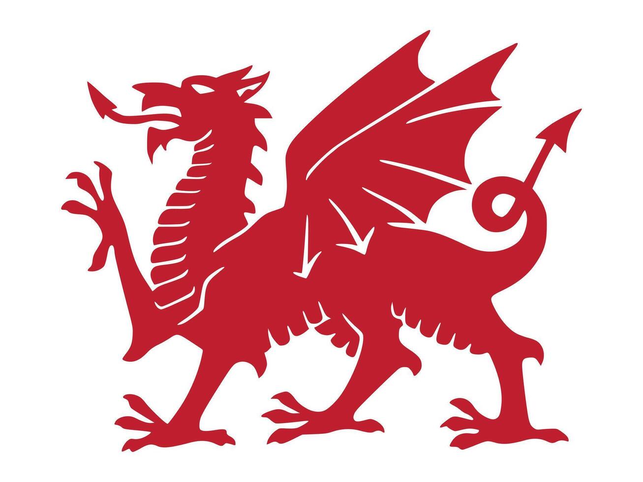 Red Welsh dragon design perfect for cultural and mythical artworks vector