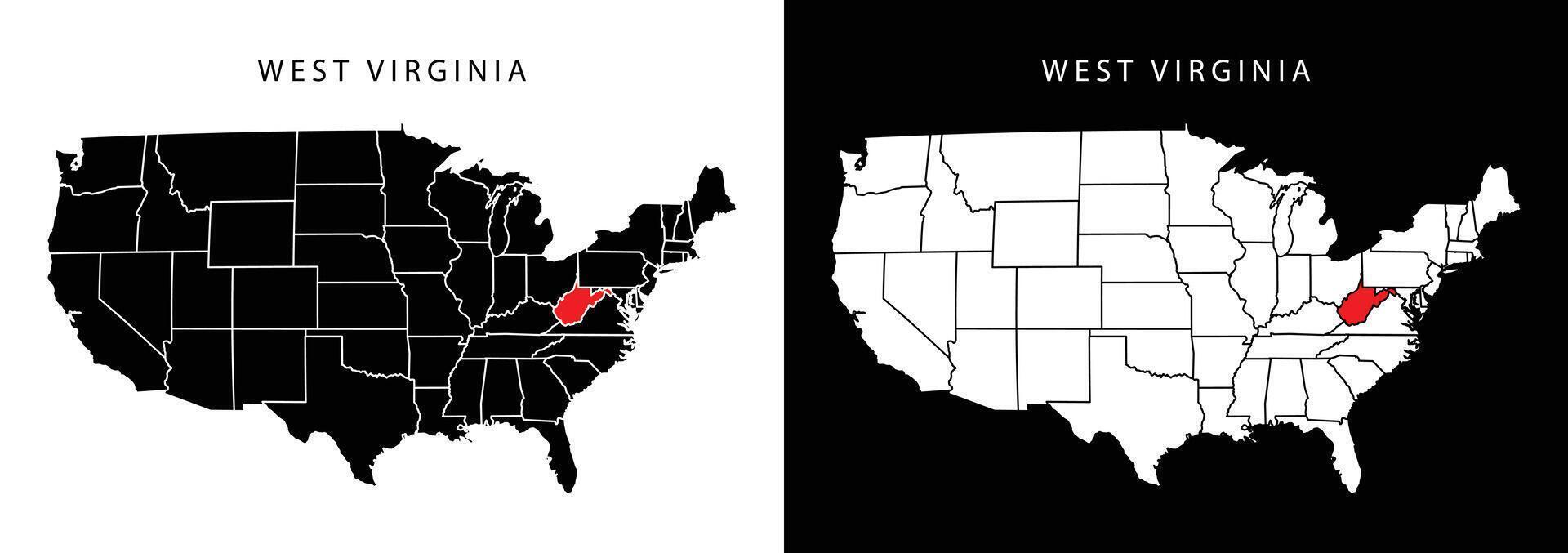 West Virginia State Map Black vector