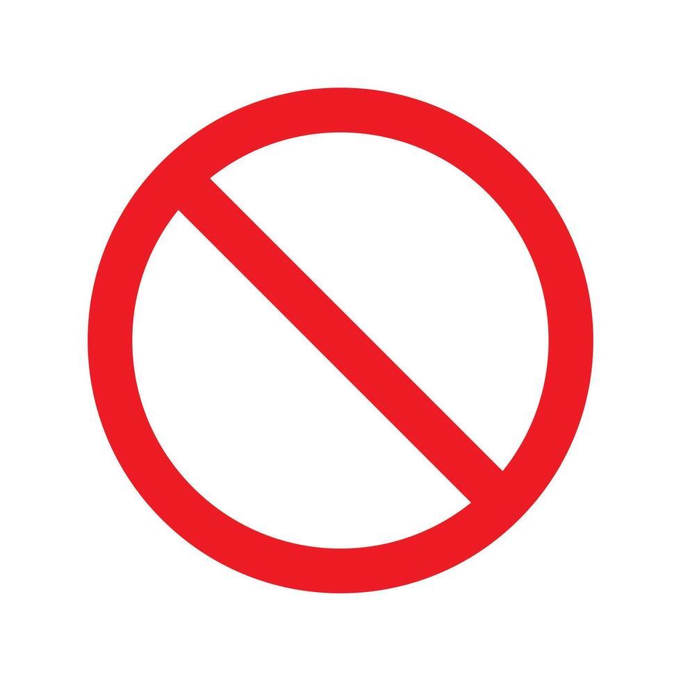 Blank red crossed circle sign perfect for prohibition design needs vector