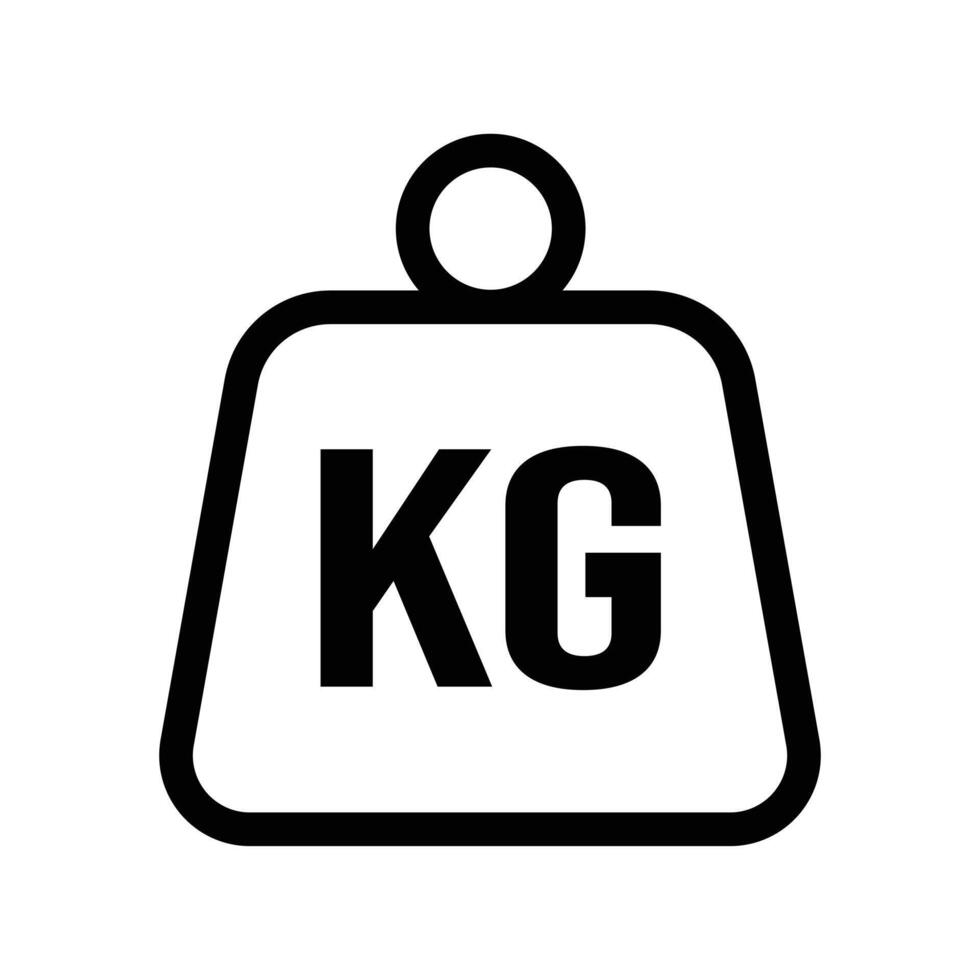 Outlined kilogram weight icon perfect for fitness and measurement designs vector