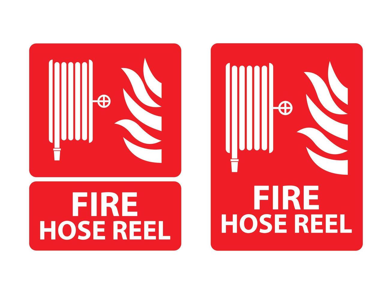 Fire hose reel sign icon for emergency safety instruction designs vector