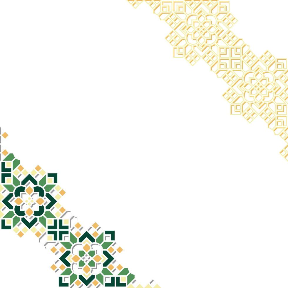Oriental Geometric Mandala Ornament on Diagonal Abstract Composition with Silhouette Textured vector