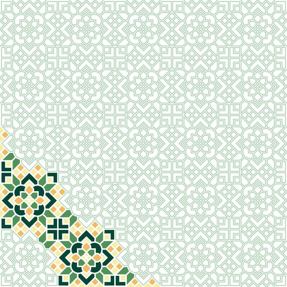 Oriental Geometric Mandala Ornament on Diagonal Composition with Stroke Textured vector