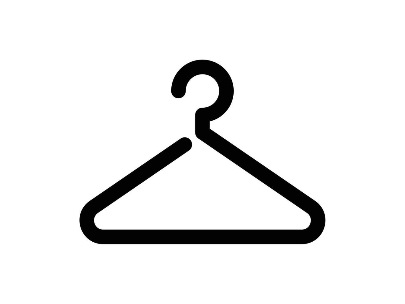 Simple flat style clothes hanger icon for fashion and wardrobe themes vector