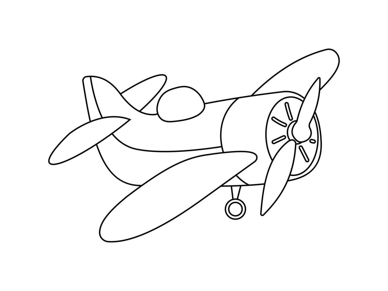 Cartoon style plane outline drawing perfect for kids and illustrations vector