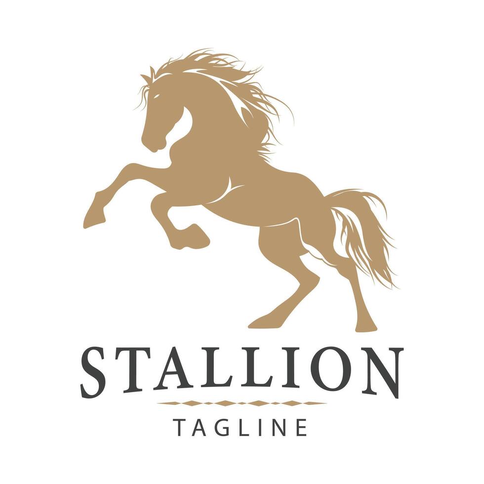 Bold stallion horse logo in minimal powerful modern style vector