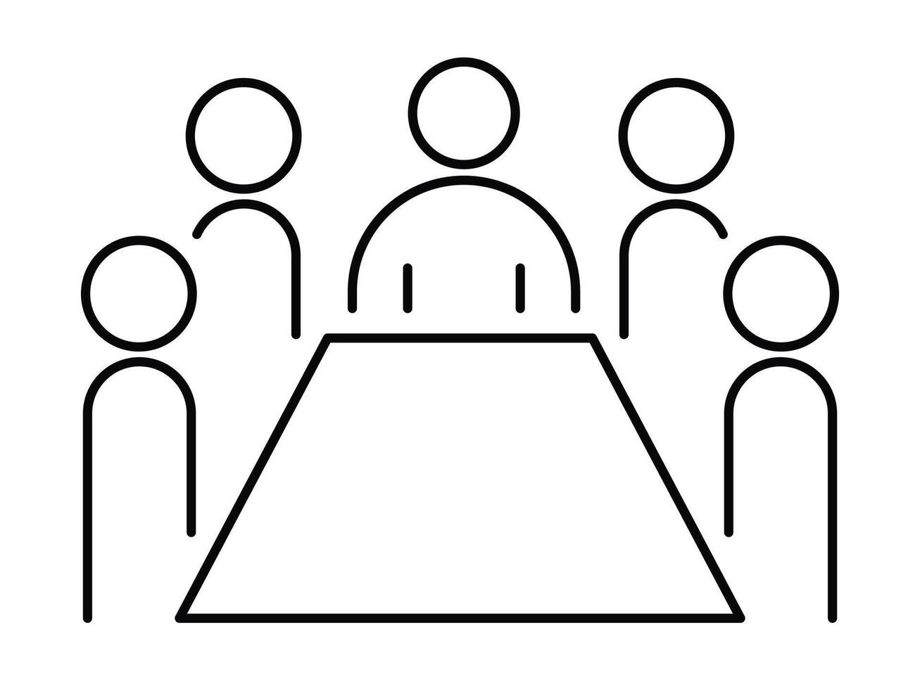 Outline style meeting room sign icon for office use vector