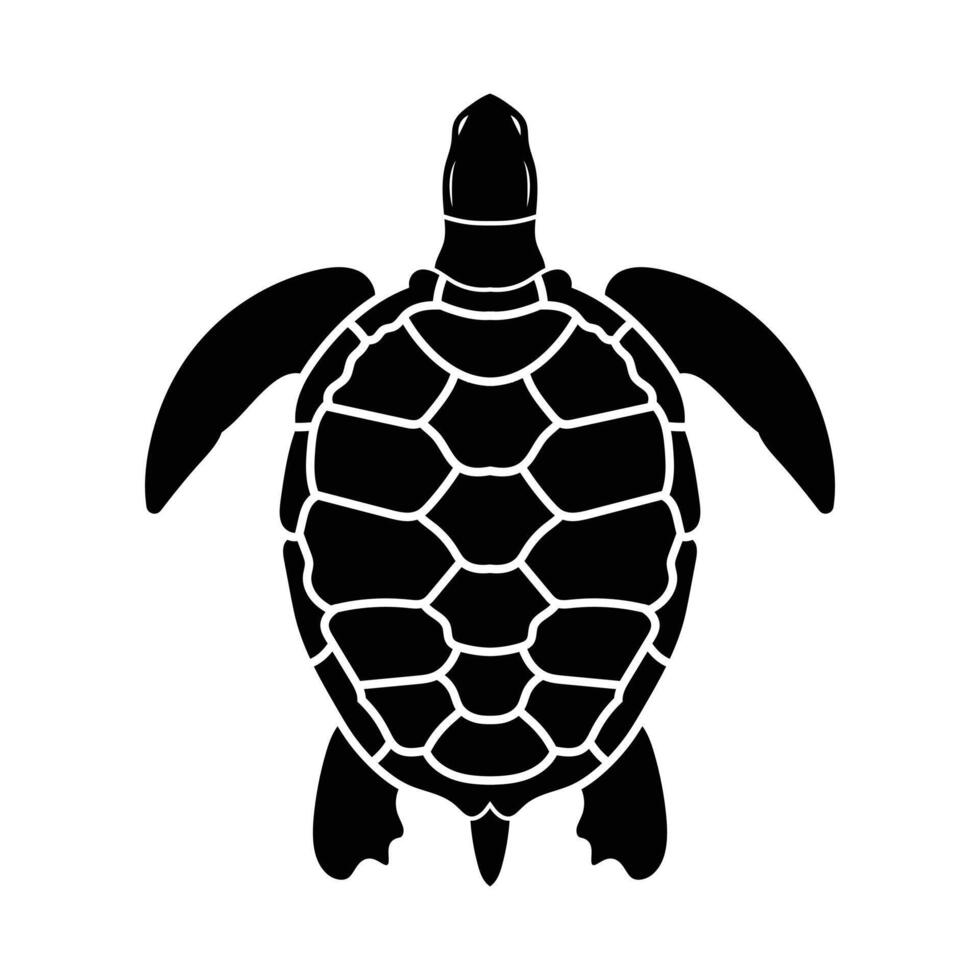 Sea turtle illustration in flat ocean wildlife animal style vector
