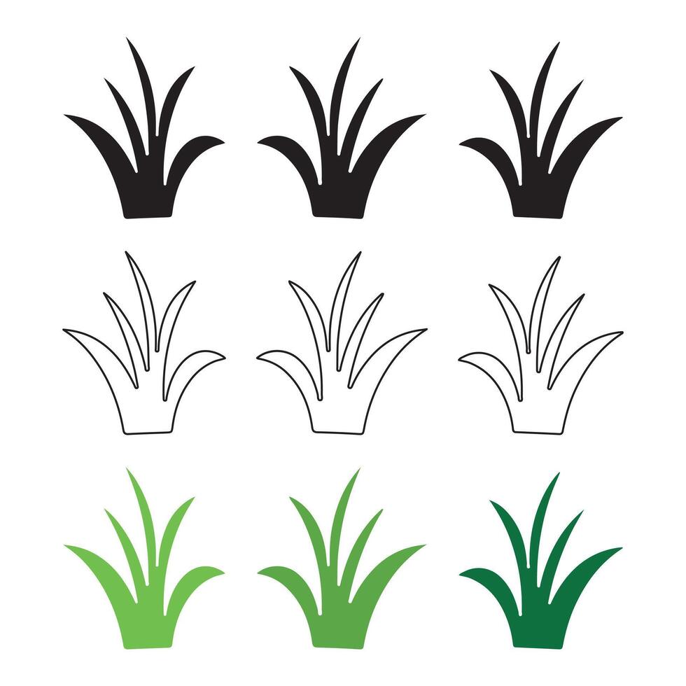 Cartoon style green grass for nature themed designs vector