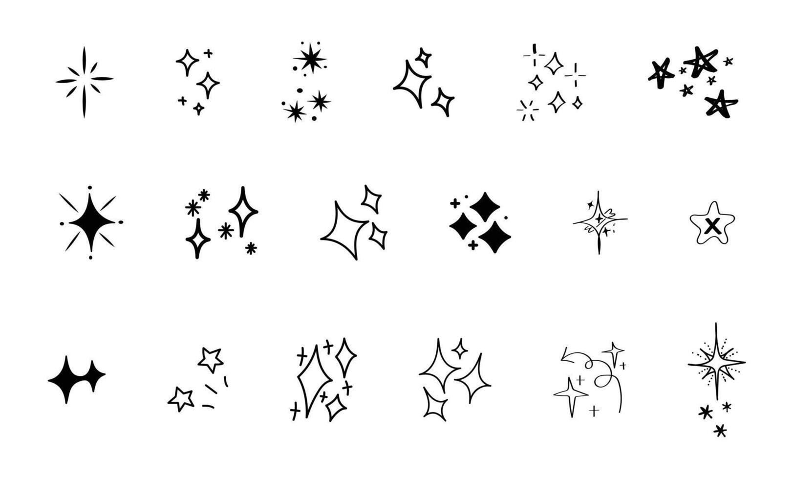 Hand drawn doodle stars in fun and playful style vector
