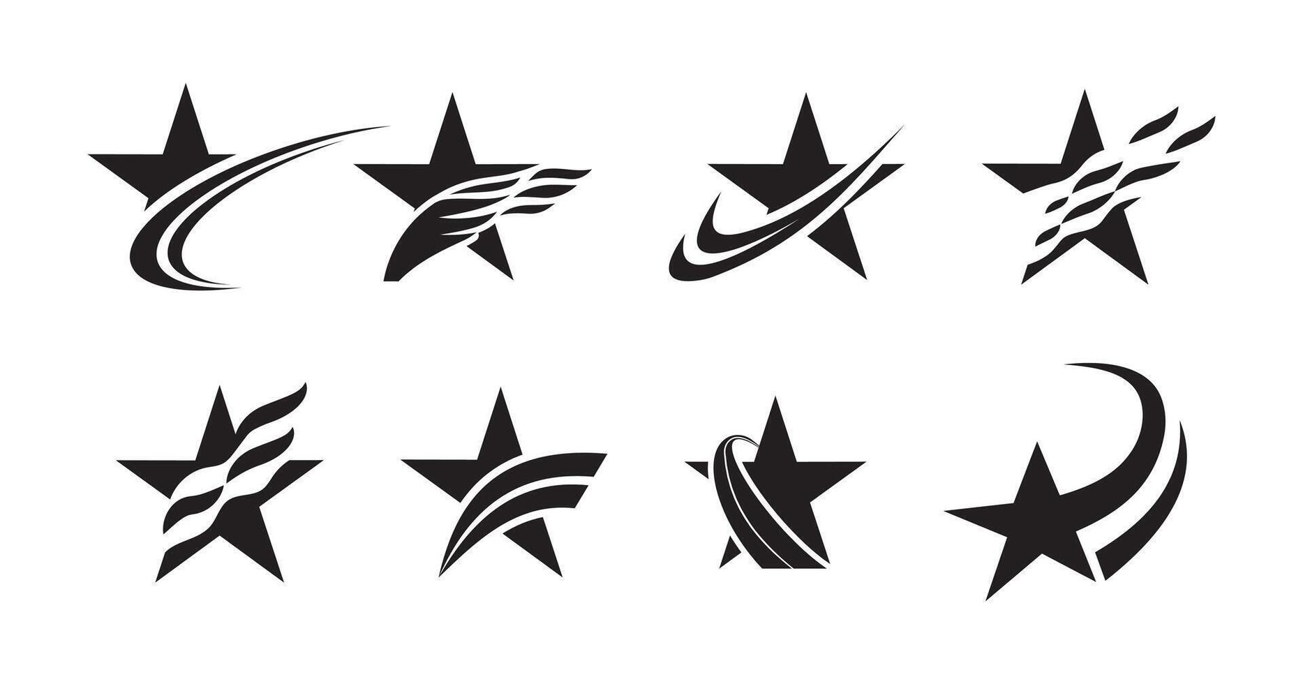 Black wave of stars in abstract flowing decorative pattern vector