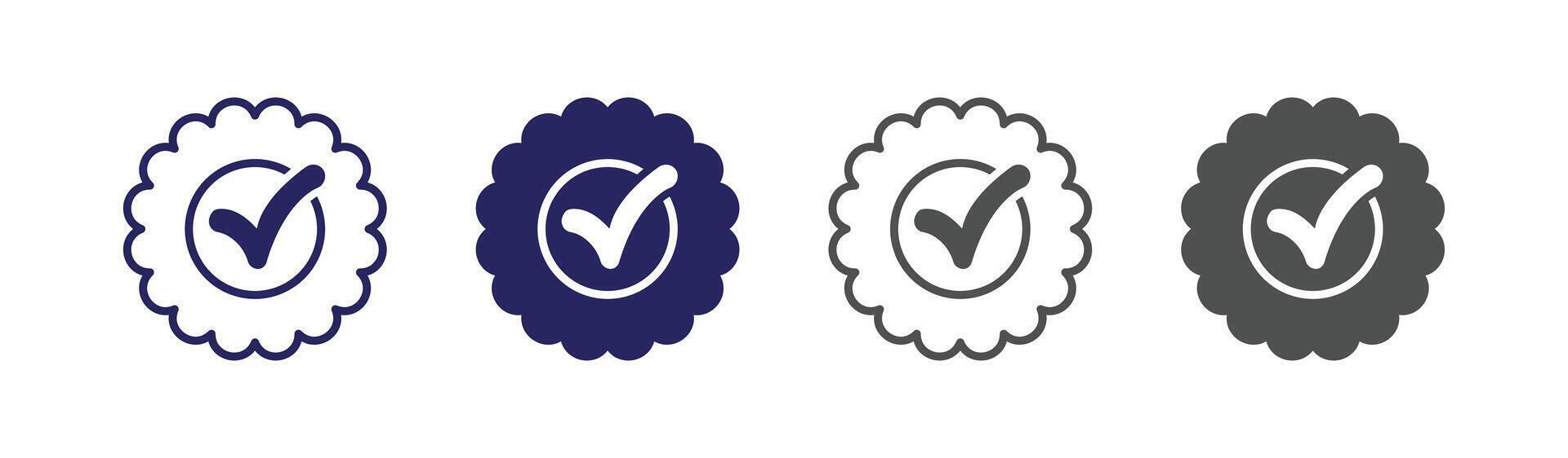 Certified or approved rosette icons perfect for quality guarantee designs vector
