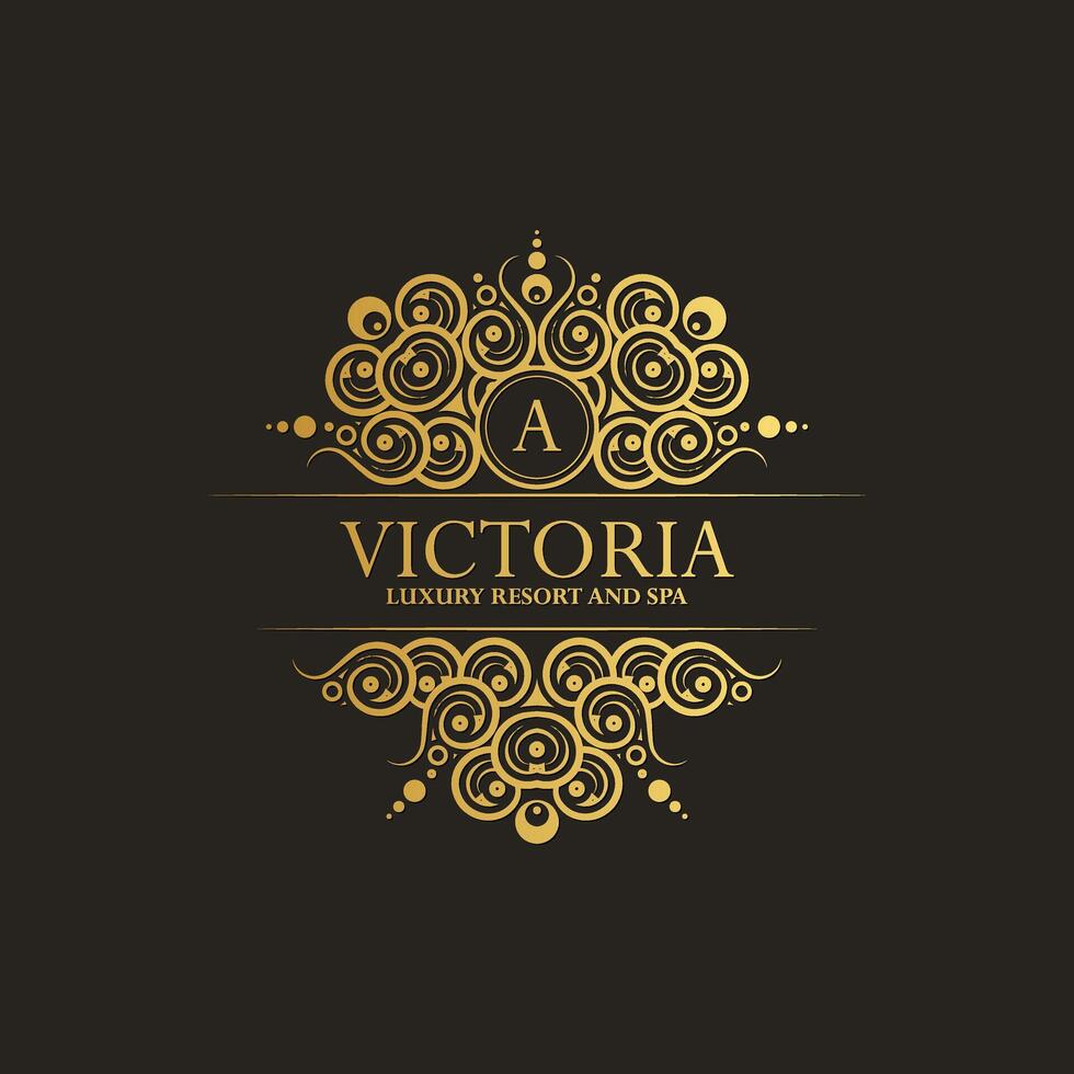 Luxury hotel label ornate template. Trendy vintage royal ornament frames illustration. vector