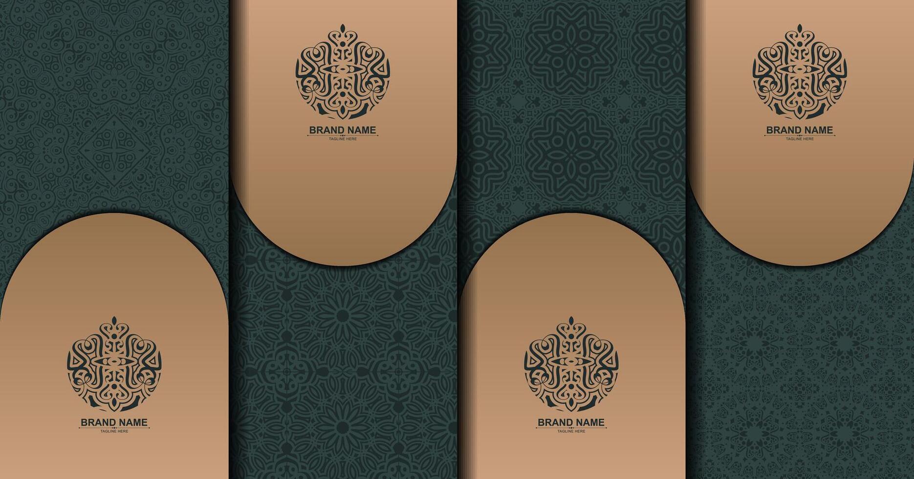 Luxury ornament line pattern label with logo vector