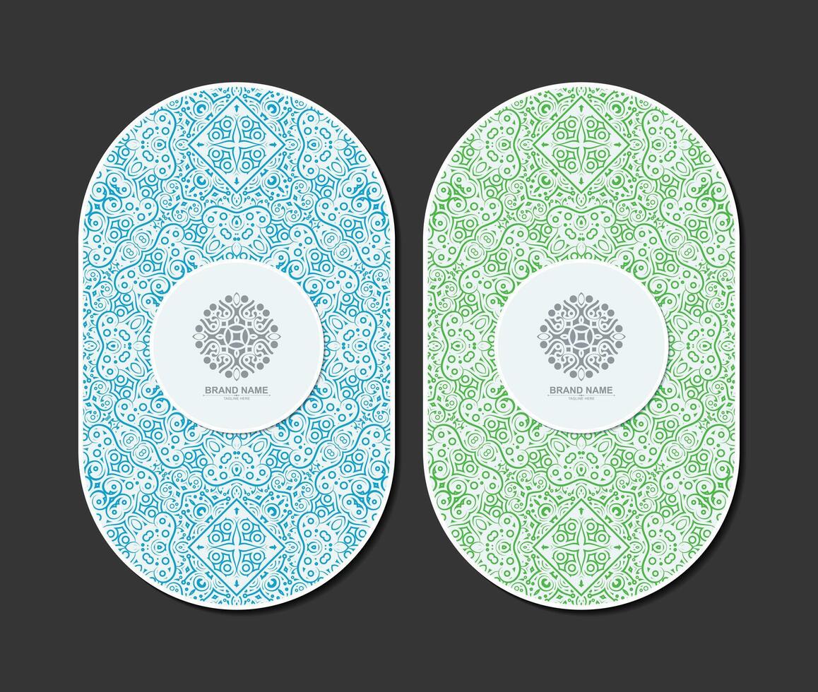 flat ornament line pattern label vector