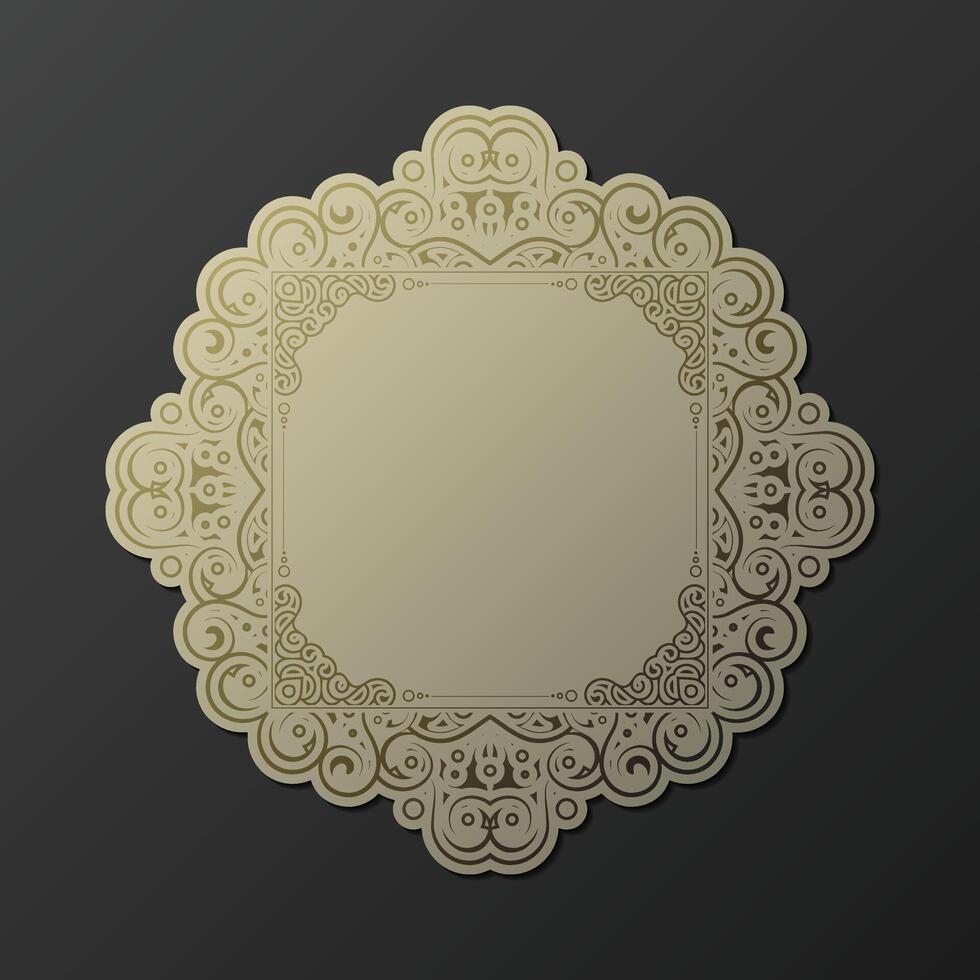 luxury Calligraphic square ornament frame line vector