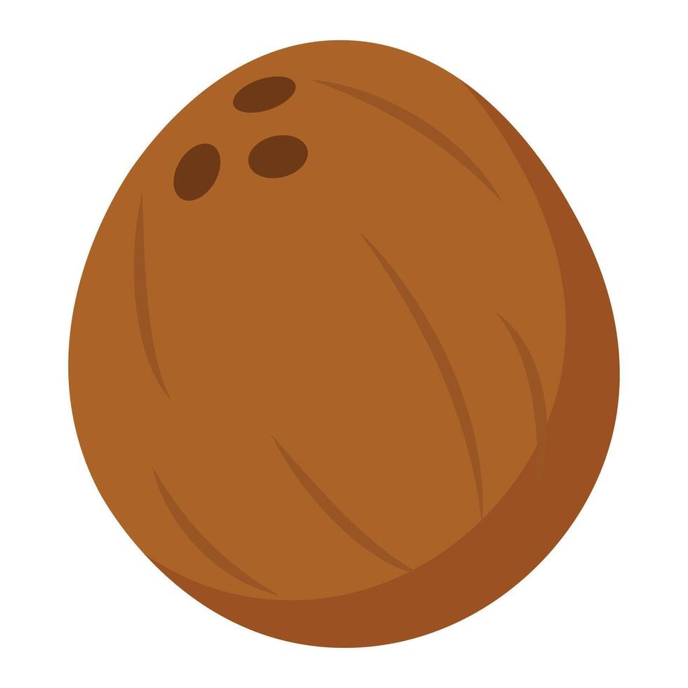 Whole coconut with brown shell perfect for tropical themes, food packaging, natural products, organic lifestyle and exotic branding visuals vector