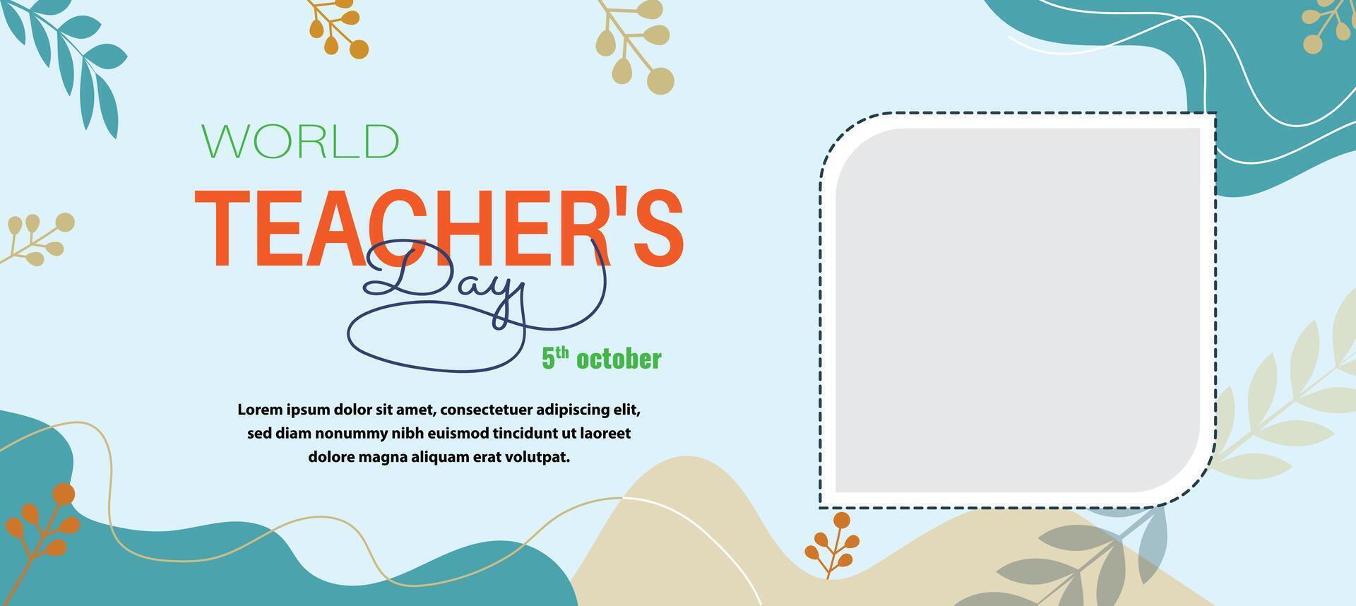 happy Teacher's Day banner, poster, card, background design vector