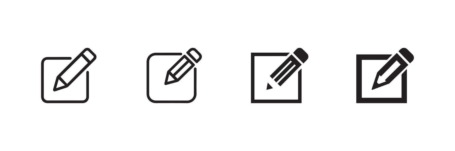 Edit Pencil Icon Set for Writing and Content Design vector