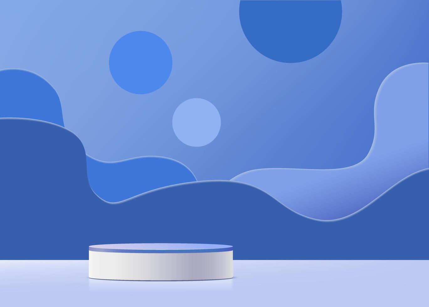 3d rendering, Blue Abstract minimal stage for product display present background. vector