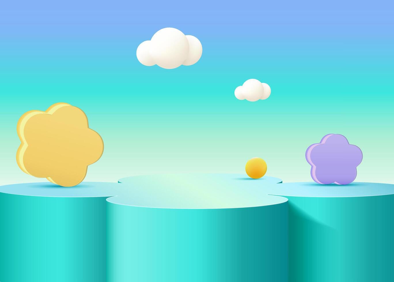 3d rendering, Abstract minimal stage for product display present background, kids product present.. vector