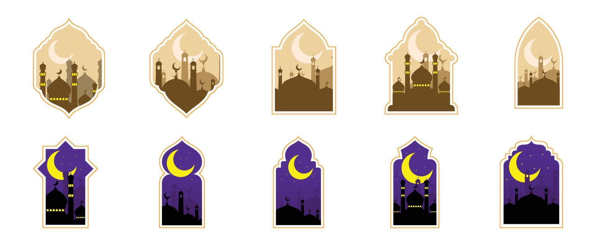 mosque in frame element bundle vector