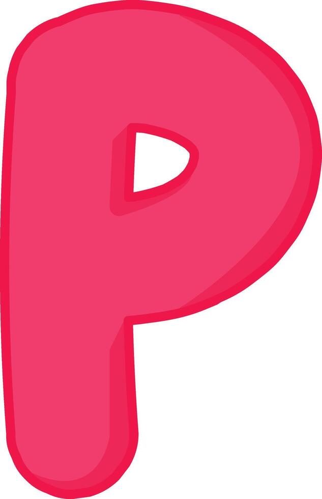 Playful Alphabet Font Letter P vector