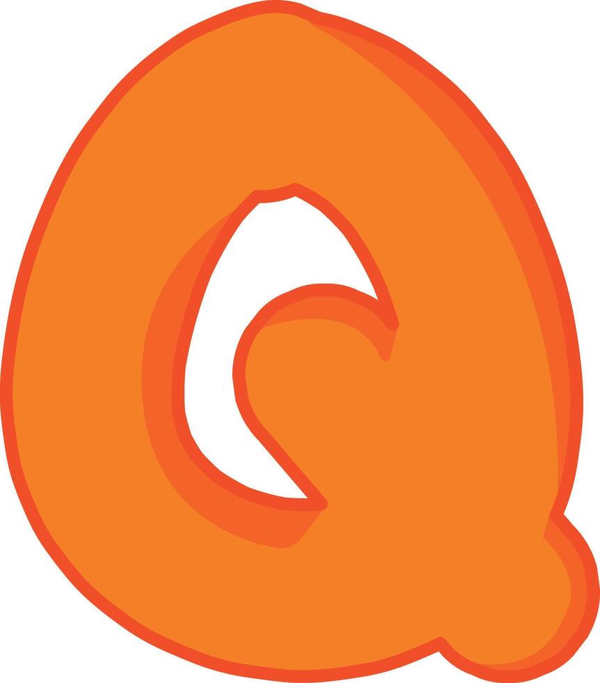 Playful Alphabet Font Letter Q vector