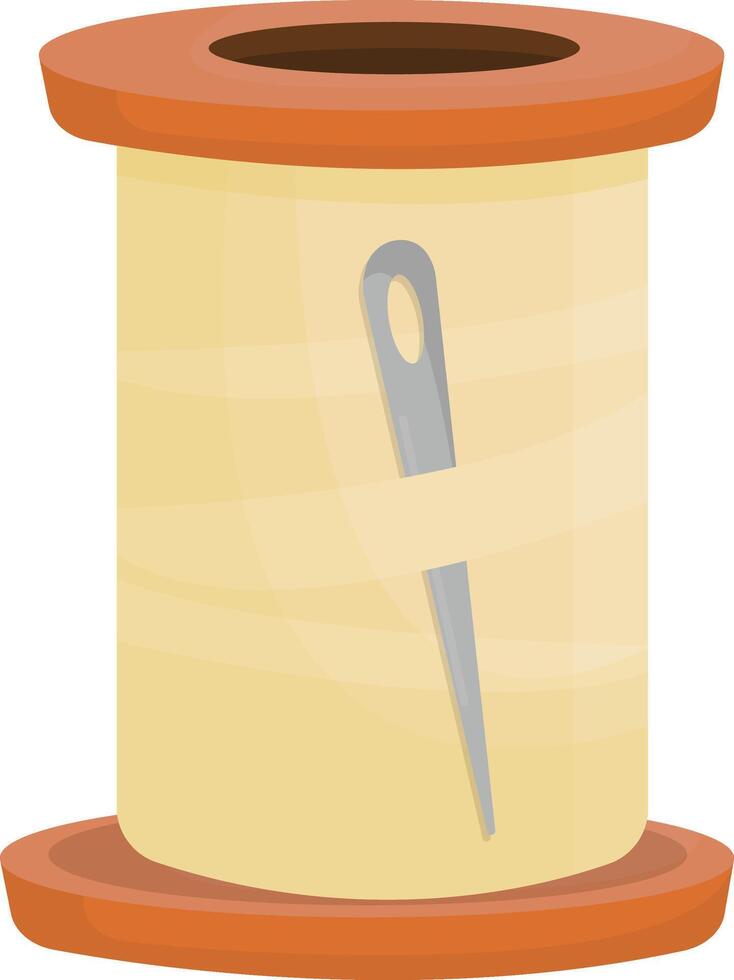 Thread Spool with Needle Inserted vector