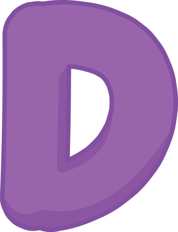 Playful Alphabet Font Letter D vector