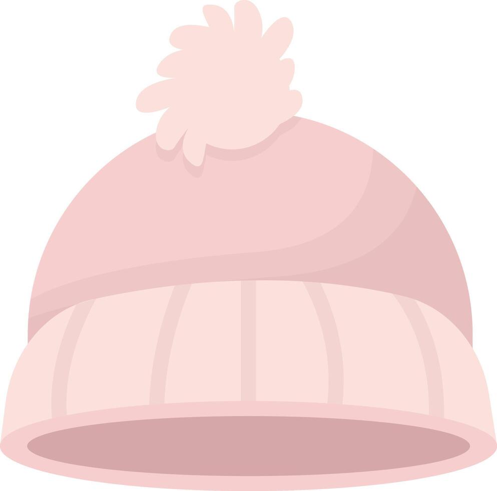 Pink Ribbed Beanie vector
