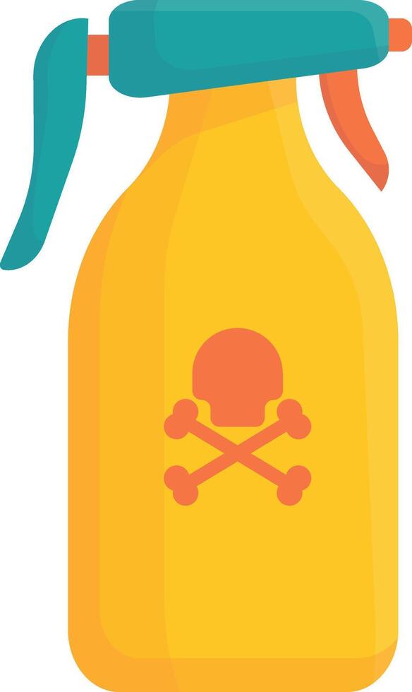 Yellow Spray Bottle with Poison Symbol vector