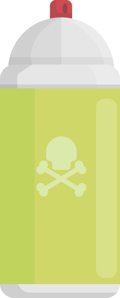 Green Bug Spray Can with Poison Symbol vector