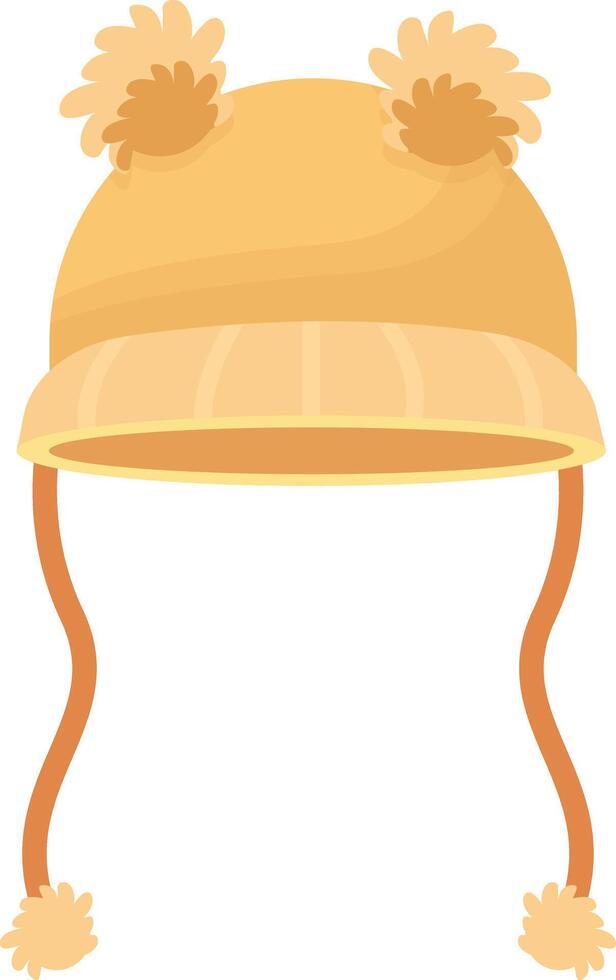 Yellow Knit Beanie vector