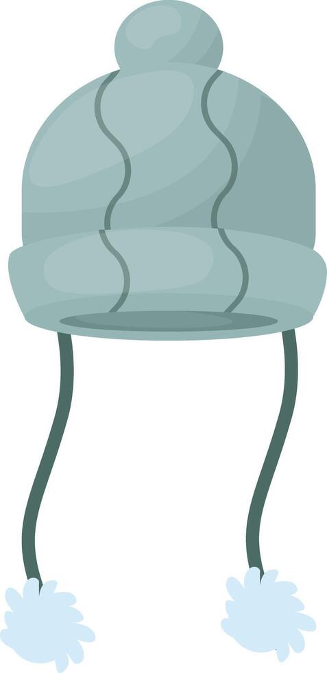 Teal Knit Beanie vector
