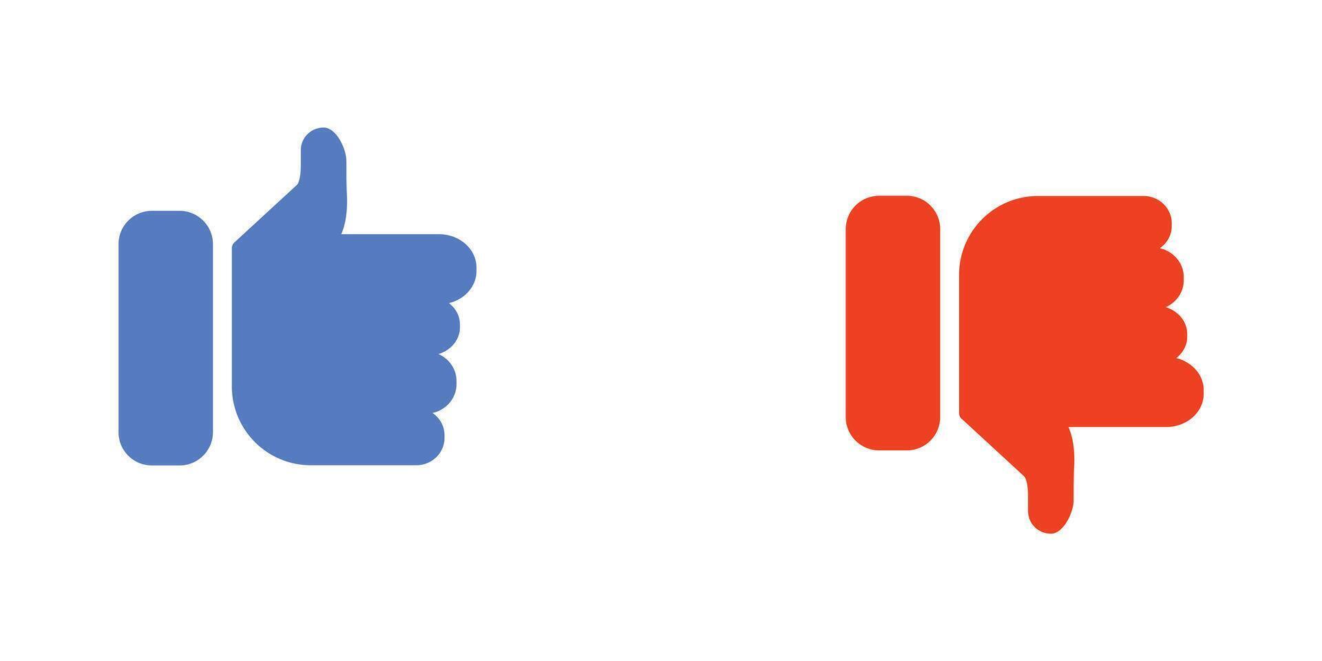 Thumbs up thumbs down icons symbolize agreement and disagreement reflecting choices A visual representation of opinions decisions and feedback vector